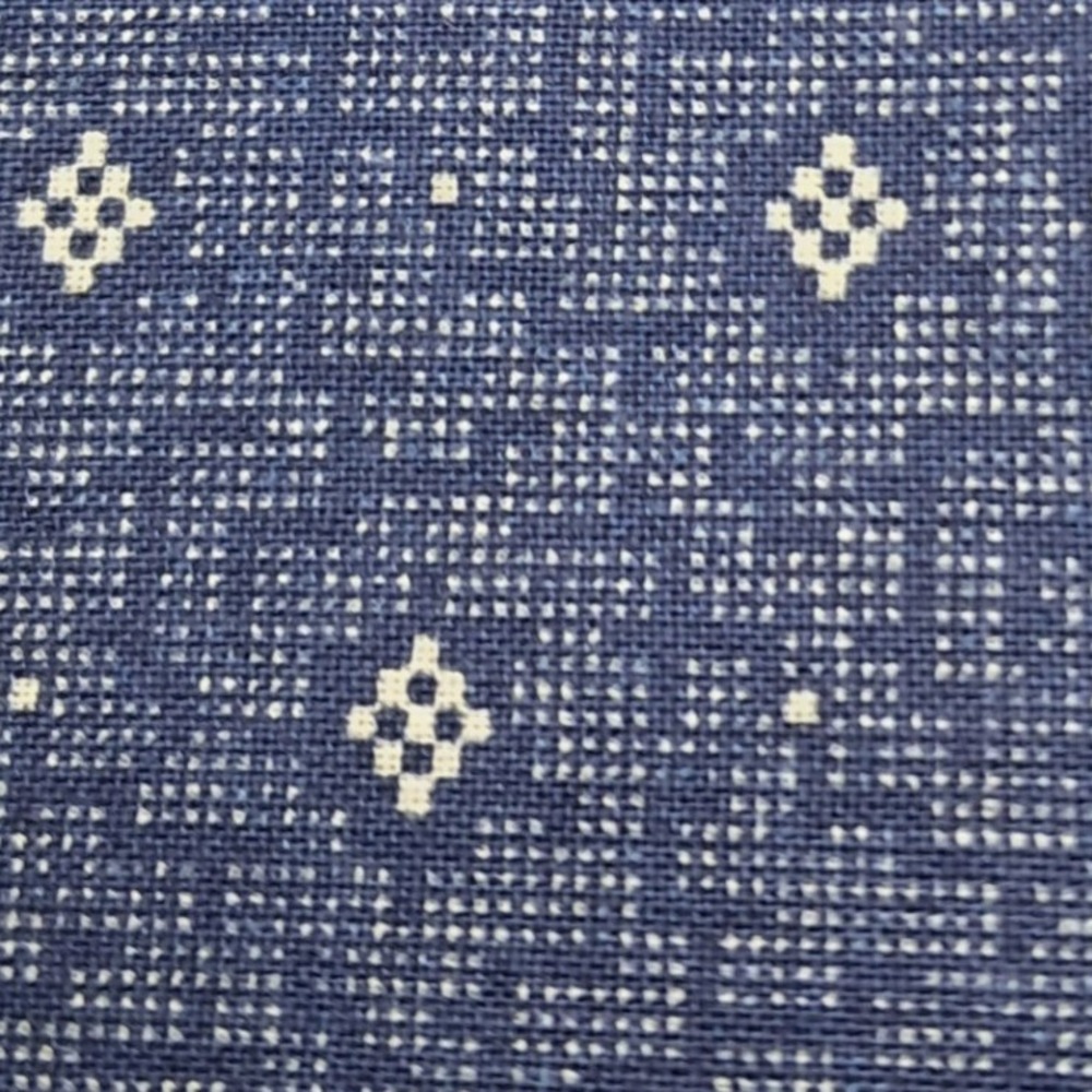 Vintage‎ JoAnn Fabrics Blue & White Floral Print Cotton Fabric 1/2 Yard